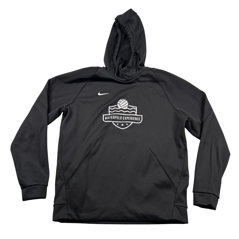Nike Hoodie Mens Large Waterpolo Experience Dri-FIT Black Fleece Pullover Sports